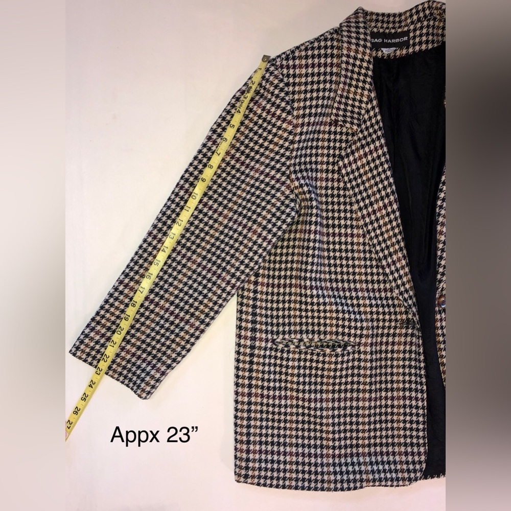 Vintage Houndstooth One-Button Boxy-Fit Sag Harbor Blazer (12) - Picture 11 of 16